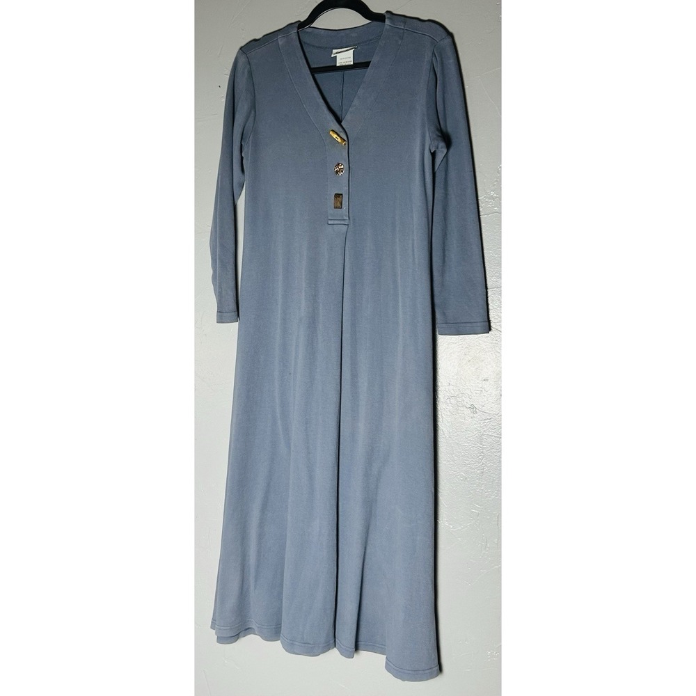 Vintage Barbara Lesser  "art to wear" Maxi Dress Cotton USA  comfy Casual